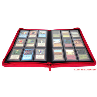 Docsmagic.de Pro-Player 9-Pocket Zip-Album Red - 360 Card Binder - MTG - PKM - YGO - Reissverschluss Rot